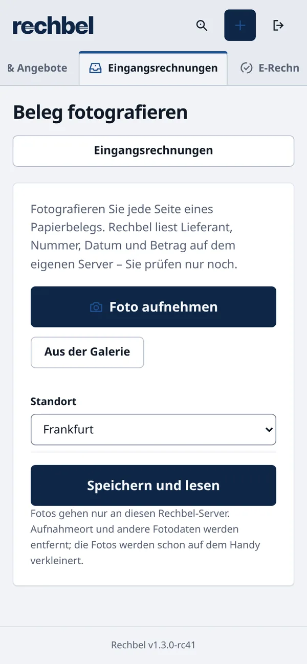 Beleg mit dem Handy fotografieren